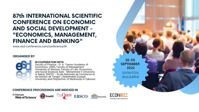 Факултет „Финанси“ при Стопанска академия „Д. А. Ценов“ е домакин на 87-ата международна научна конференция по икономическо и социално развитие