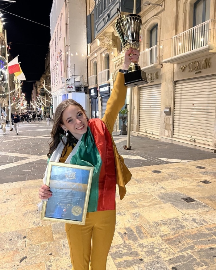 Кристина Енчева триумфира с една от двете най-големи награди от Golden Voice Malta 2024