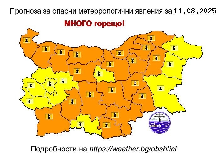 Оранжев код: Опасно горещо време във Велилотърновска област 
